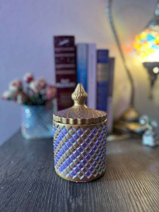 Vintage Charm Jar - Purple/Gold