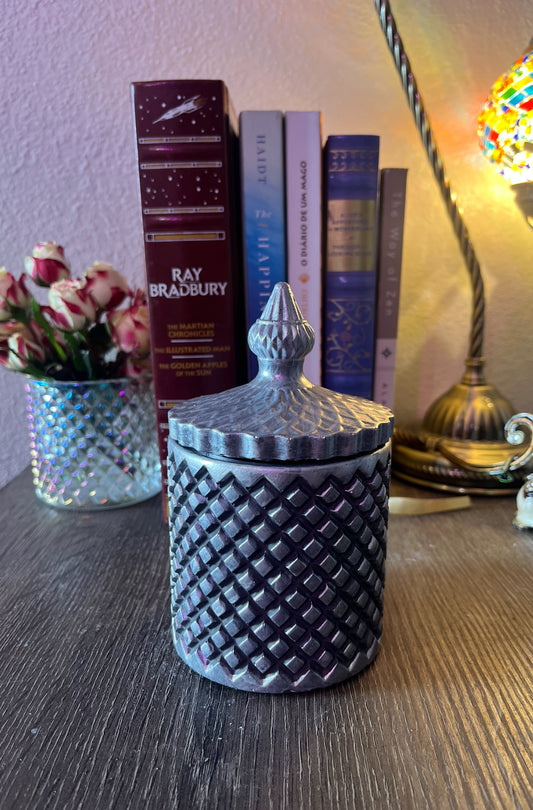 Vintage Charm Jar - Silver/Charcoal