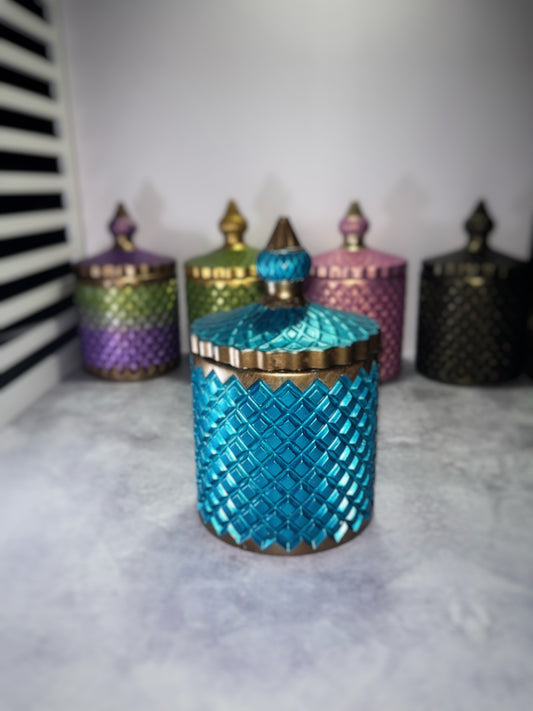 Vintage Charm Jar - Gold/Deep Blue