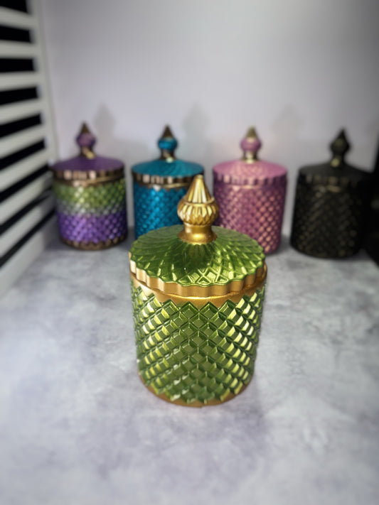 Vintage Charm Jar - Gold/Green